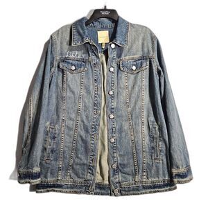 CLEARANCE - Avec Les Filles S Follow Me Jean Jacket Long Line Aged Denim Boho